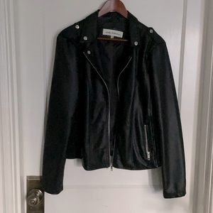 Faux leather Moto jacket, size XL!